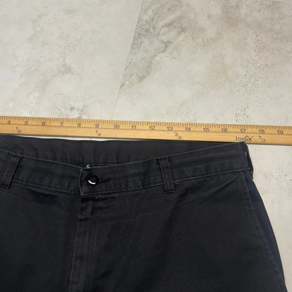 Dickies Loose Fit Double Knee Work Pants Black Mens 34x30 Streetwear Skater